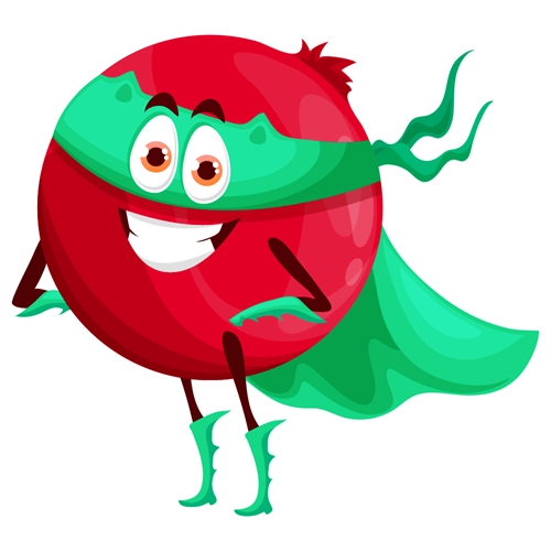 Superhero Cranberry Classroom Fruit Transparent Sticker